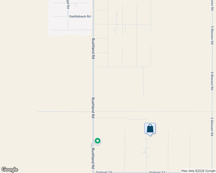 map of restaurants, bars, coffee shops, grocery stores, and more near Bushland Road in Amarillo