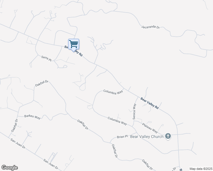 map of restaurants, bars, coffee shops, grocery stores, and more near 26931 Columbia Way in Tehachapi