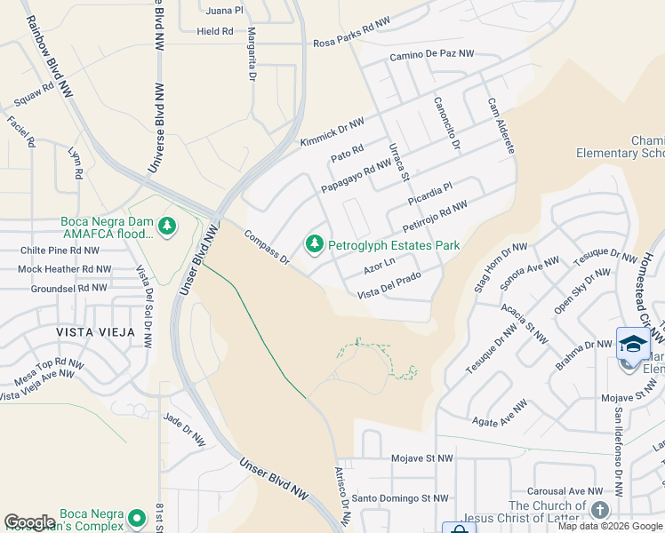 map of restaurants, bars, coffee shops, grocery stores, and more near 7827 Aguila Street Northwest in Albuquerque