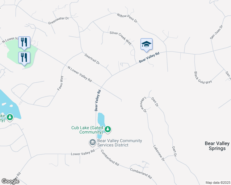 map of restaurants, bars, coffee shops, grocery stores, and more near 28900 Bear Valley Road in Tehachapi