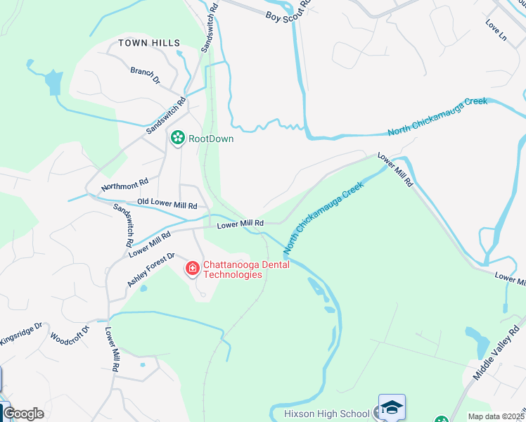 map of restaurants, bars, coffee shops, grocery stores, and more near 1000 Olde Mill Lane in Middle Valley