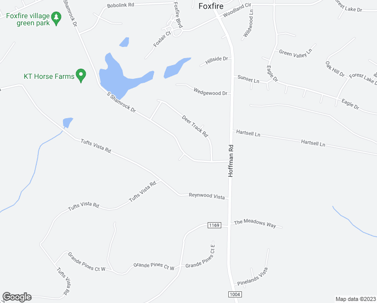 map of restaurants, bars, coffee shops, grocery stores, and more near 57 South Shamrock Drive in Jackson Springs
