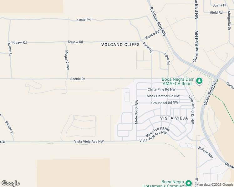 map of restaurants, bars, coffee shops, grocery stores, and more near 8748 Abierto Vista Circle in Albuquerque