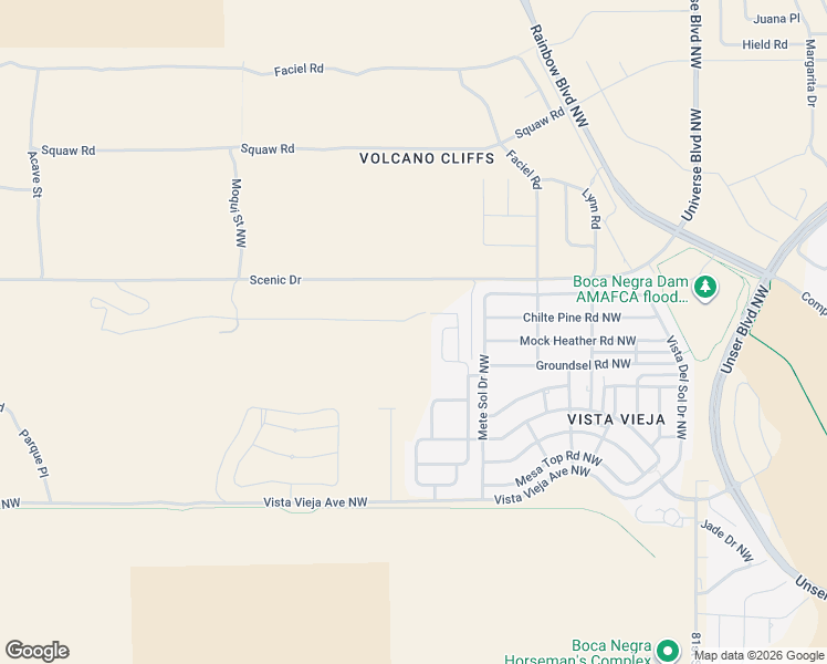 map of restaurants, bars, coffee shops, grocery stores, and more near 8748 Abierto Vista Circle in Albuquerque