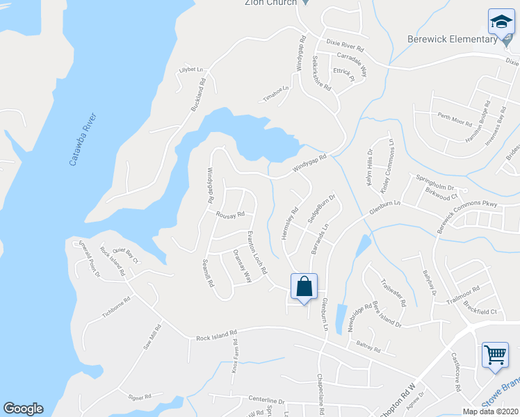 map of restaurants, bars, coffee shops, grocery stores, and more near 7022 Evanton Loch Road in Charlotte