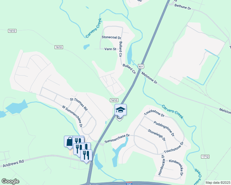 map of restaurants, bars, coffee shops, grocery stores, and more near 230 Valley Pointe Lane in Fayetteville