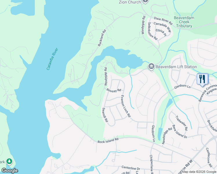 map of restaurants, bars, coffee shops, grocery stores, and more near in Charlotte
