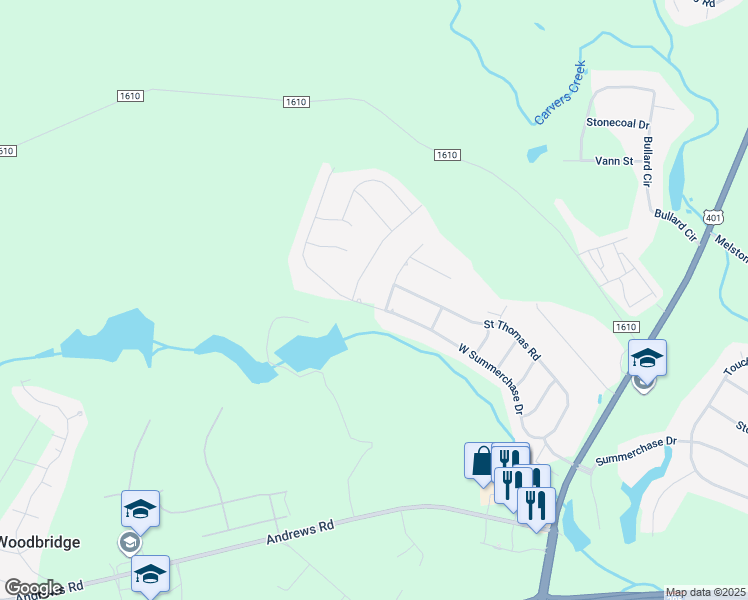 map of restaurants, bars, coffee shops, grocery stores, and more near 442 West Summerchase Drive in Fayetteville