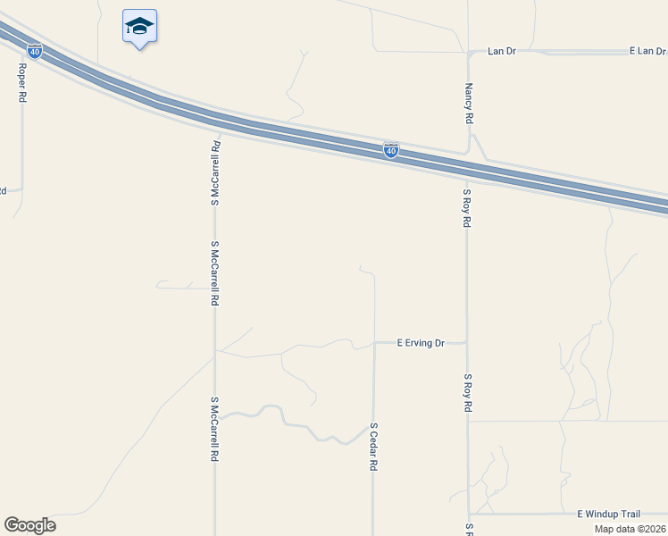 map of restaurants, bars, coffee shops, grocery stores, and more near 1575 South Cedar Road in Kingman