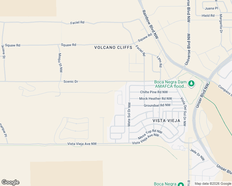 map of restaurants, bars, coffee shops, grocery stores, and more near 8748 Abierto Vista Circle in Albuquerque