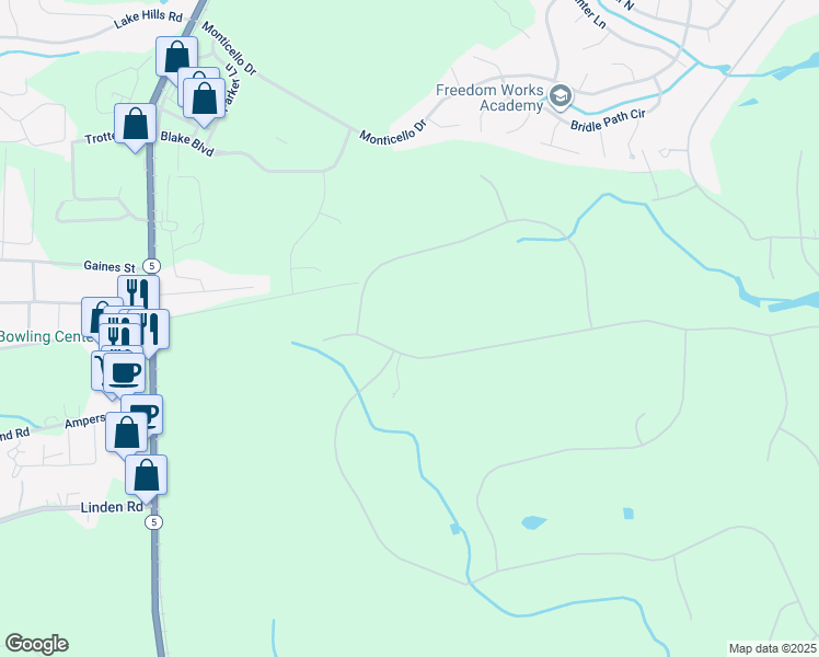 map of restaurants, bars, coffee shops, grocery stores, and more near 160 Brookline Drive in Pinehurst