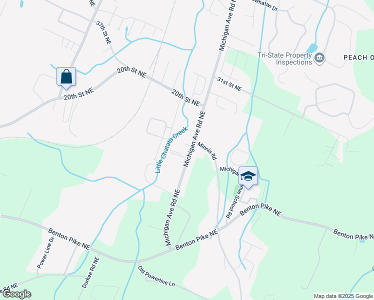 map of restaurants, bars, coffee shops, grocery stores, and more near 2883 Michigan Avenue Road Northeast in Cleveland