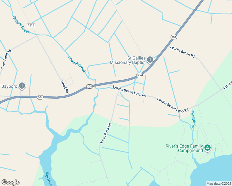 map of restaurants, bars, coffee shops, grocery stores, and more near 48 Longview Road in Bayboro