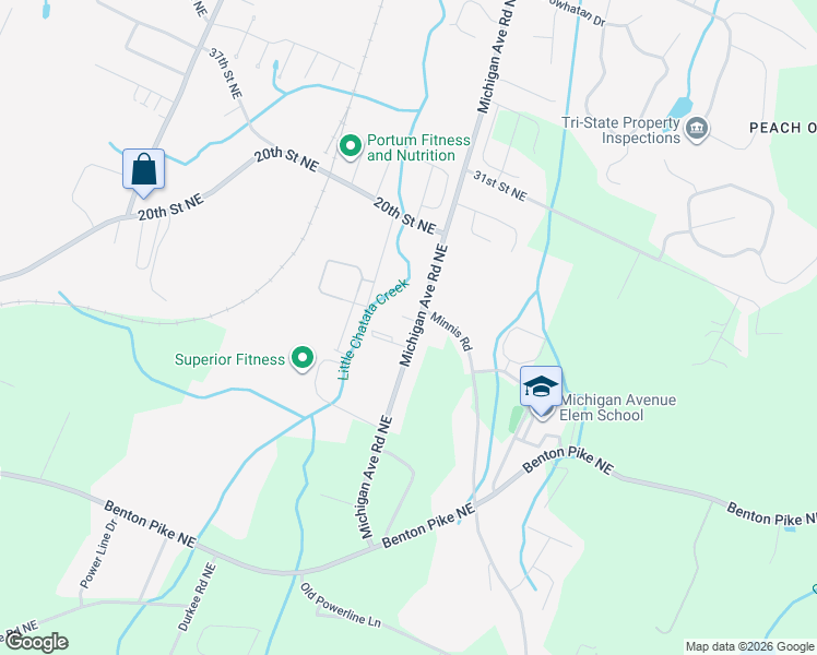 map of restaurants, bars, coffee shops, grocery stores, and more near 2883 Michigan Avenue Road Northeast in Cleveland