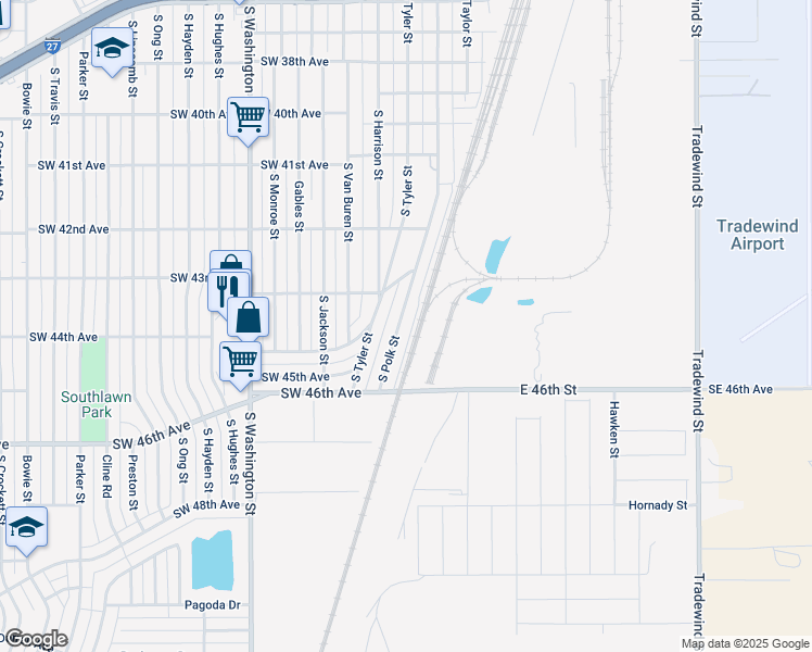 map of restaurants, bars, coffee shops, grocery stores, and more near 4329 S Polk St in Amarillo