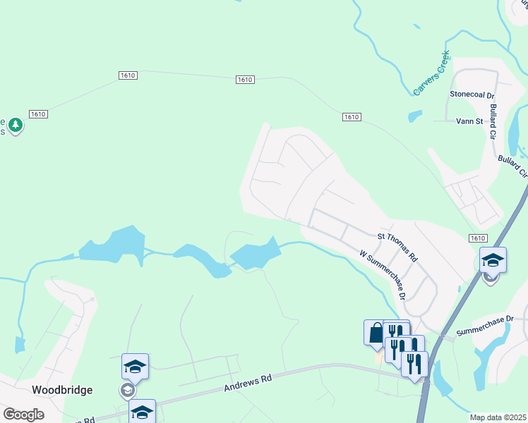 map of restaurants, bars, coffee shops, grocery stores, and more near 515 West Summerchase Drive in Fayetteville
