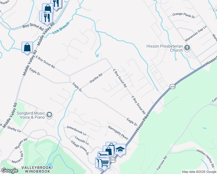 map of restaurants, bars, coffee shops, grocery stores, and more near 1746 Darlington Way in Middle Valley
