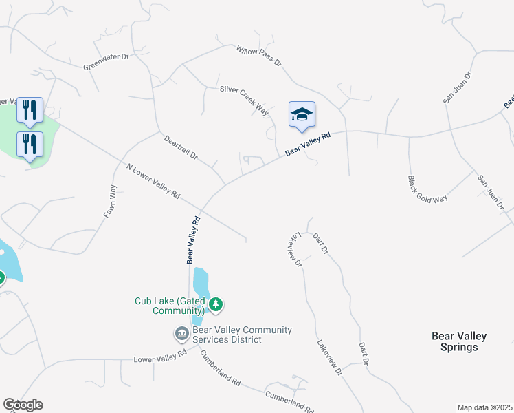 map of restaurants, bars, coffee shops, grocery stores, and more near 28900 Bear Valley Road in Tehachapi