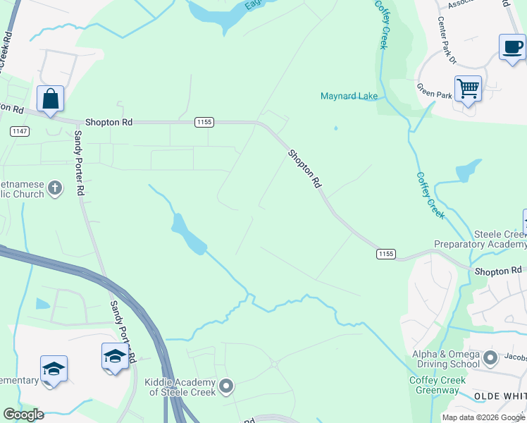 map of restaurants, bars, coffee shops, grocery stores, and more near 4900 Pleasant Way Lane in Charlotte