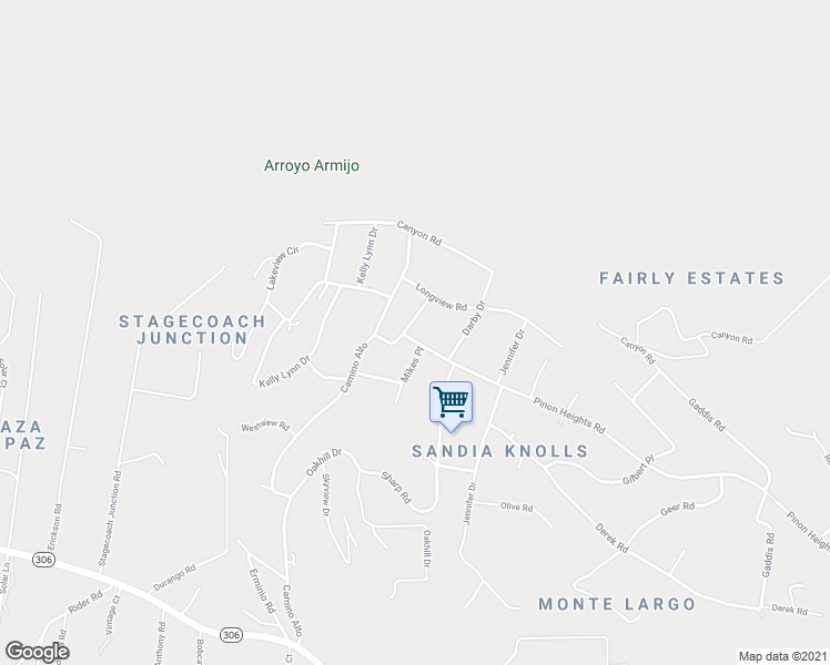 map of restaurants, bars, coffee shops, grocery stores, and more near 9 Pinon Heights Road in Sandia Park