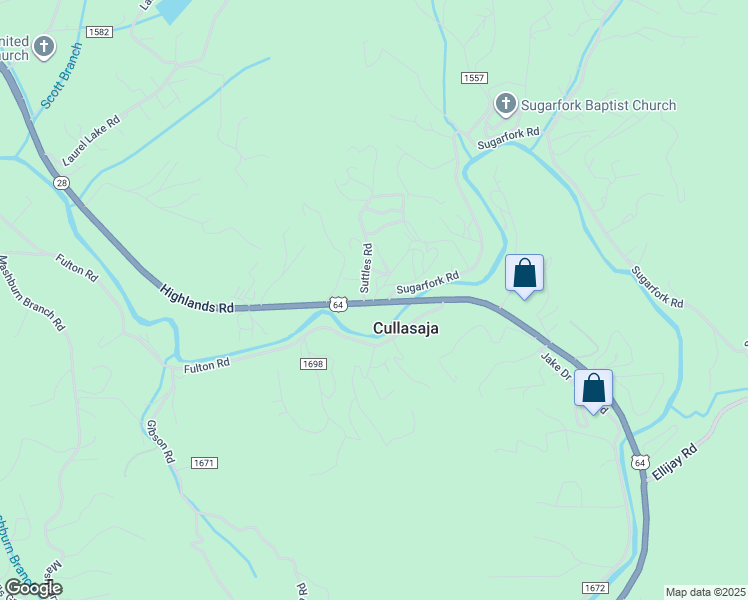 map of restaurants, bars, coffee shops, grocery stores, and more near 3610 Highlands Road in Franklin