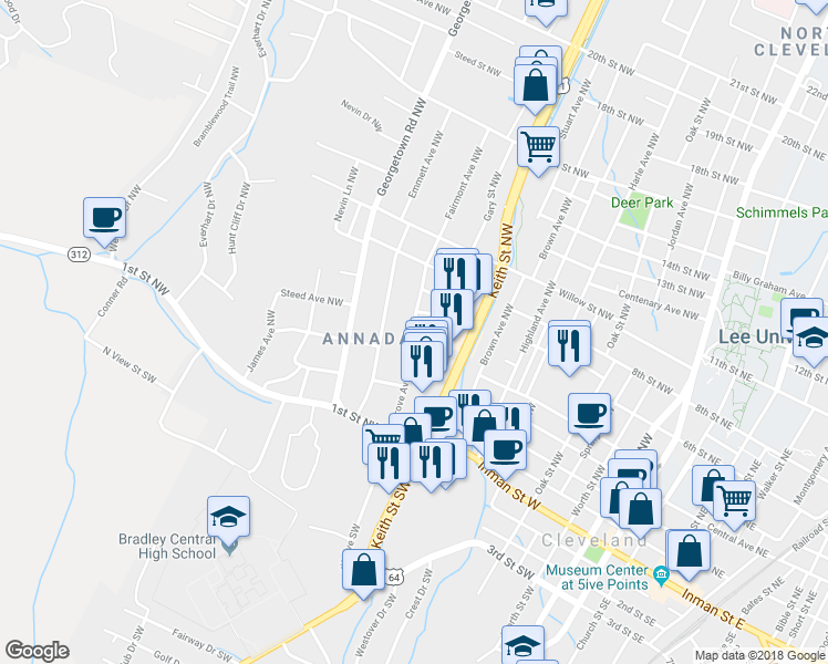 map of restaurants, bars, coffee shops, grocery stores, and more near 246 Grove Avenue Northwest in Cleveland
