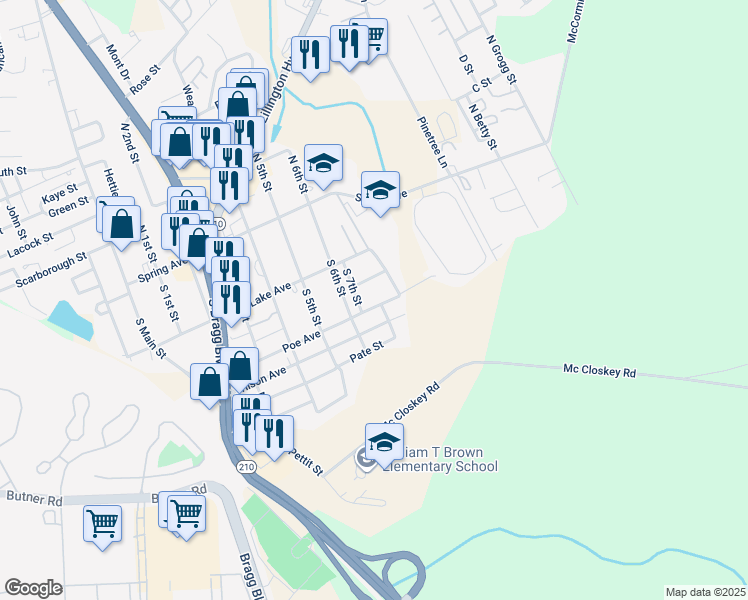 map of restaurants, bars, coffee shops, grocery stores, and more near 701 Poe Avenue in Spring Lake