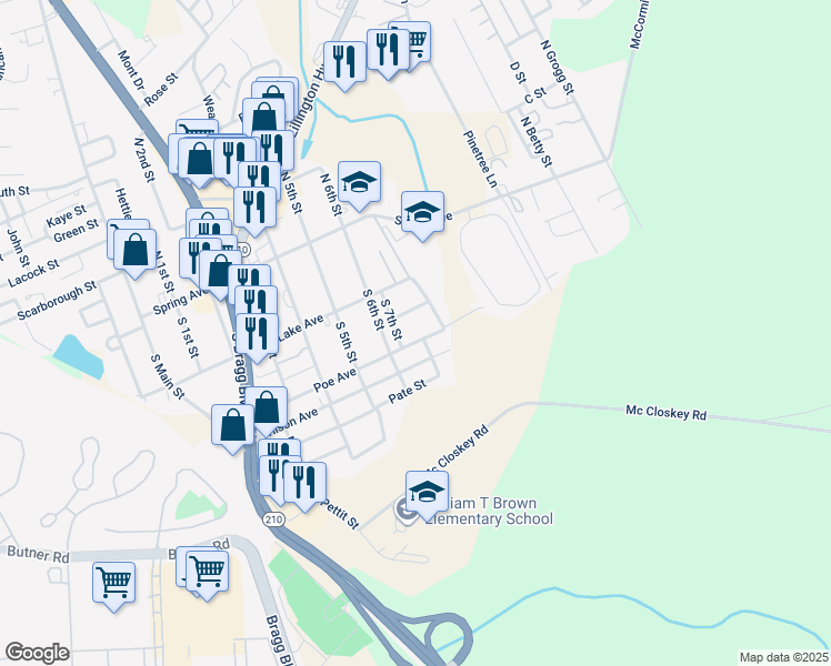 map of restaurants, bars, coffee shops, grocery stores, and more near 701 Poe Avenue in Spring Lake