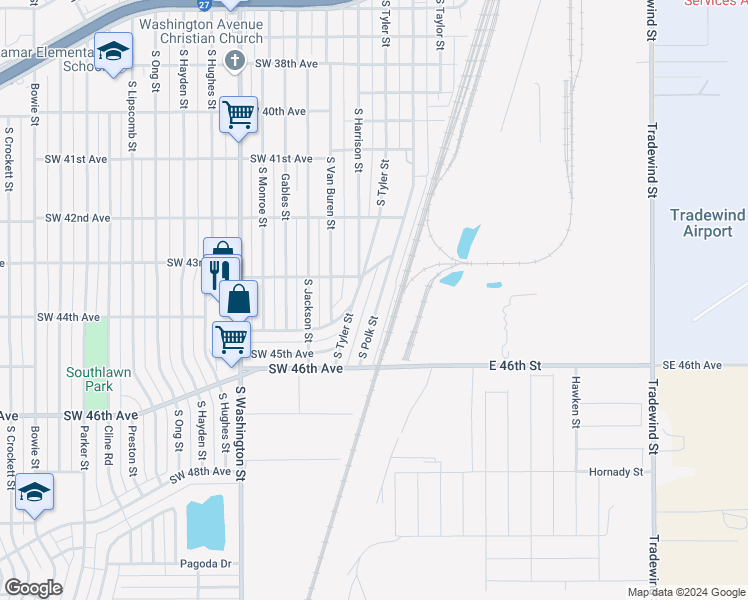 map of restaurants, bars, coffee shops, grocery stores, and more near 4329 South Polk Street in Amarillo