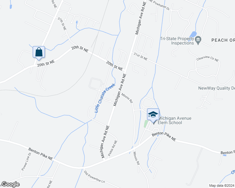 map of restaurants, bars, coffee shops, grocery stores, and more near 2883 Michigan Ave Rd NE in Cleveland