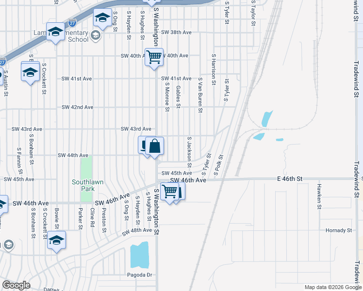 map of restaurants, bars, coffee shops, grocery stores, and more near 4312 Gables Street in Amarillo