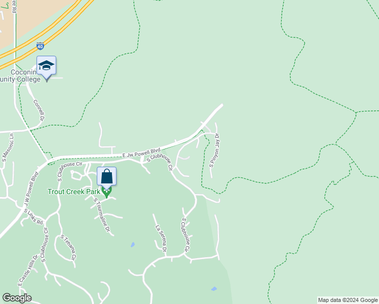 map of restaurants, bars, coffee shops, grocery stores, and more near 4201 South Clubhouse Circle in Flagstaff