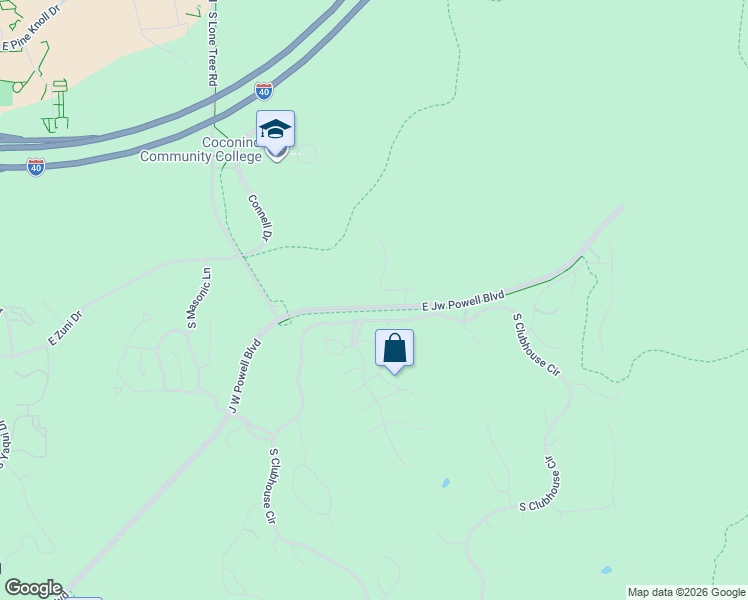 map of restaurants, bars, coffee shops, grocery stores, and more near 3070 South Clubhouse Circle in Flagstaff