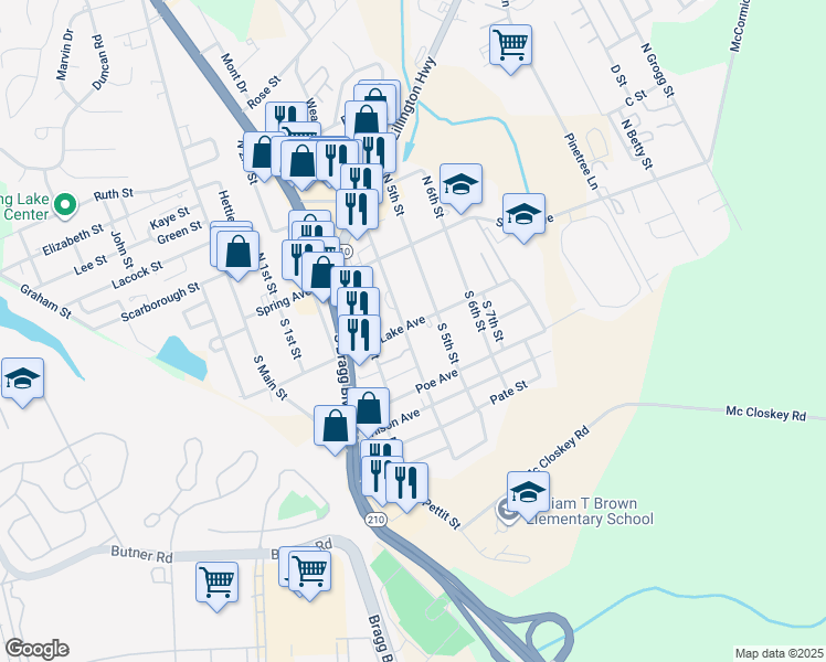 map of restaurants, bars, coffee shops, grocery stores, and more near 410A Lake Avenue in Spring Lake