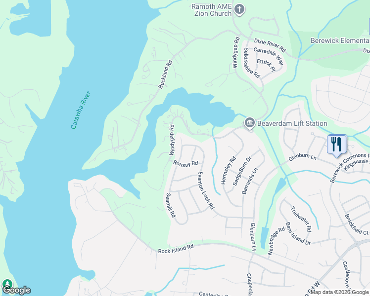 map of restaurants, bars, coffee shops, grocery stores, and more near 9522 Seamill Road in Charlotte