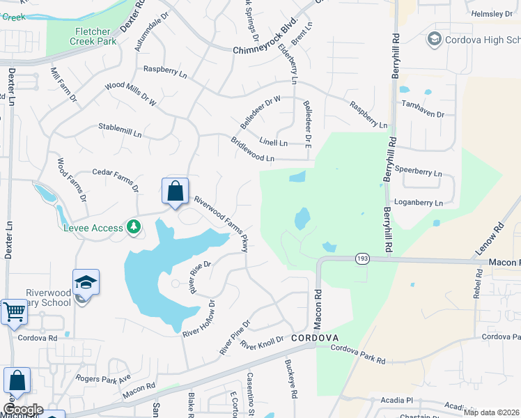 map of restaurants, bars, coffee shops, grocery stores, and more near 8921 Alana Cove in Shelby County