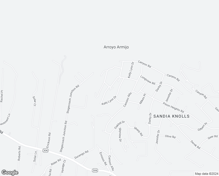 map of restaurants, bars, coffee shops, grocery stores, and more near 14 Lakeview Drive in Sandia Park
