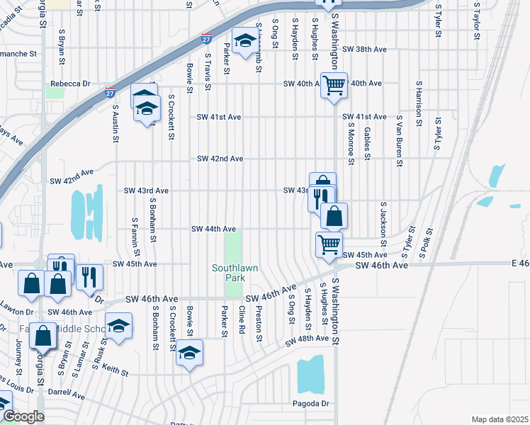 map of restaurants, bars, coffee shops, grocery stores, and more near 4311-4313 South Lipscomb Street in Amarillo