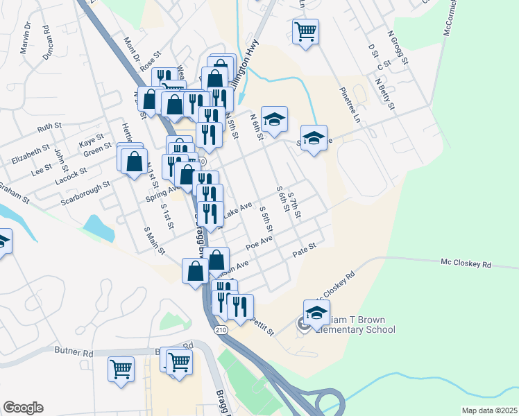 map of restaurants, bars, coffee shops, grocery stores, and more near 410A Lake Avenue in Spring Lake