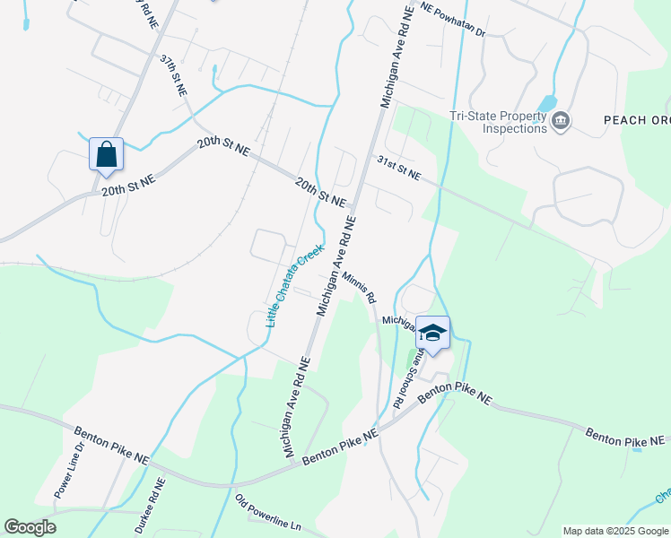 map of restaurants, bars, coffee shops, grocery stores, and more near 2899 Michigan Avenue Road Northeast in Cleveland