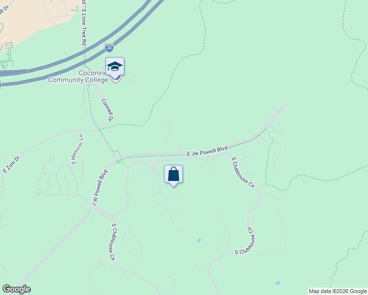 map of restaurants, bars, coffee shops, grocery stores, and more near FUTS in Flagstaff