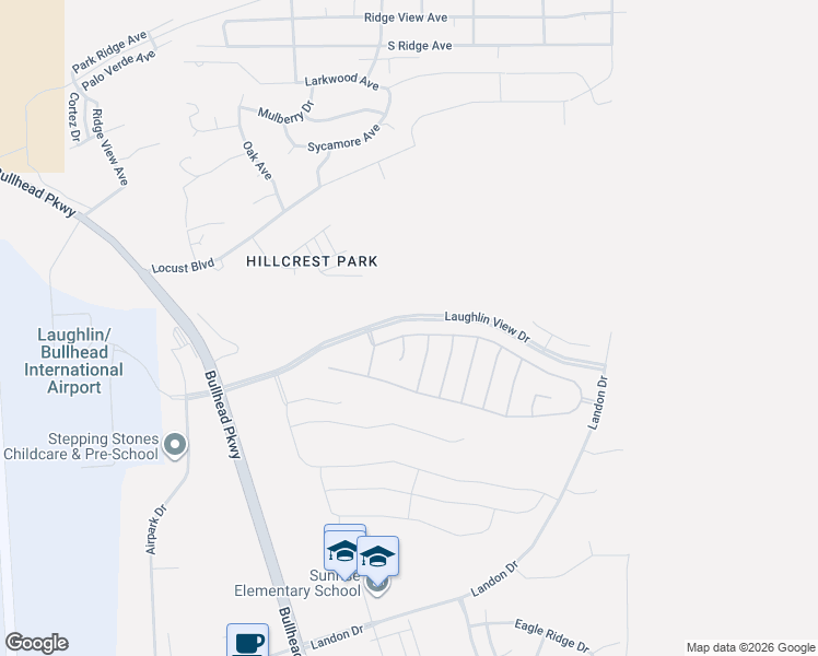map of restaurants, bars, coffee shops, grocery stores, and more near 2664 Steamship Drive in Bullhead City