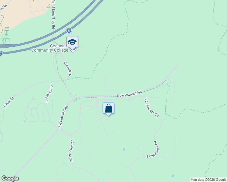 map of restaurants, bars, coffee shops, grocery stores, and more near FUTS in Flagstaff