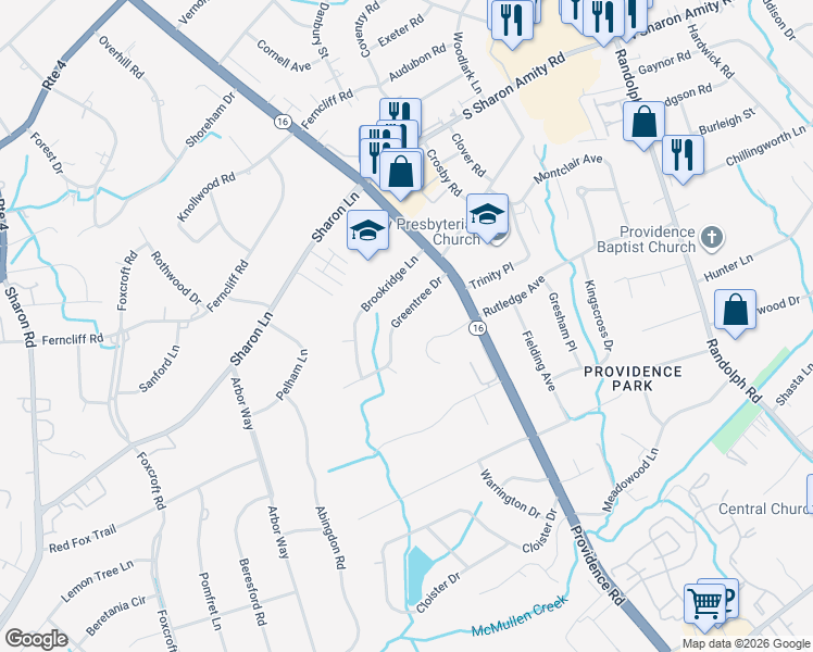 map of restaurants, bars, coffee shops, grocery stores, and more near 1718 Rutledge Avenue in Charlotte