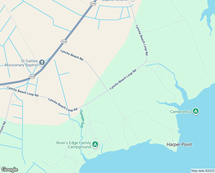 map of restaurants, bars, coffee shops, grocery stores, and more near 495 Lynchs Beach Road in Bayboro