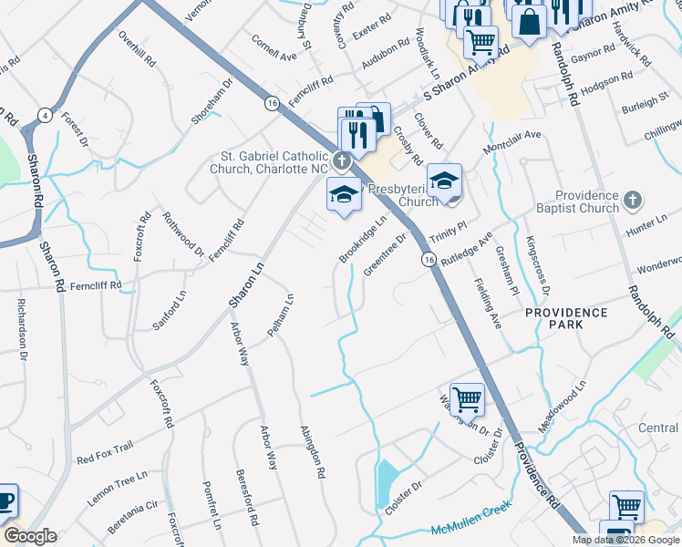 map of restaurants, bars, coffee shops, grocery stores, and more near in Charlotte