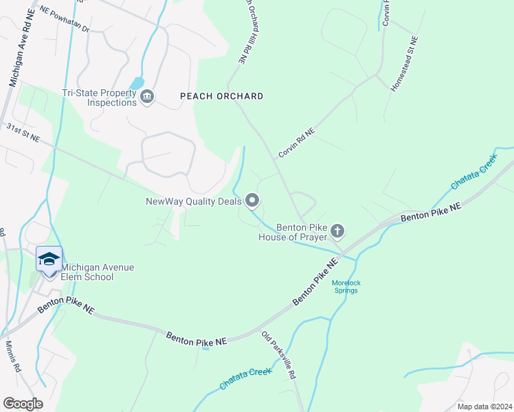 map of restaurants, bars, coffee shops, grocery stores, and more near 313 Peach Tree Circle in Cleveland