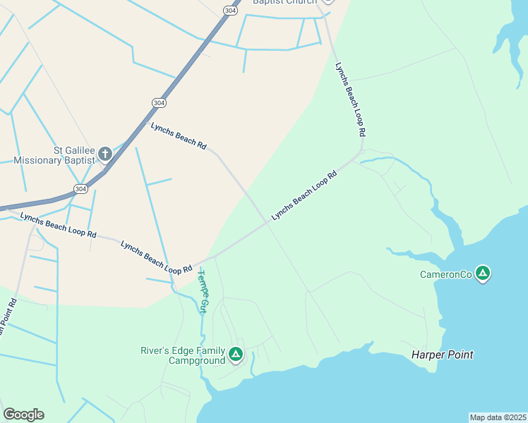 map of restaurants, bars, coffee shops, grocery stores, and more near 495 Lynchs Beach Road in Bayboro