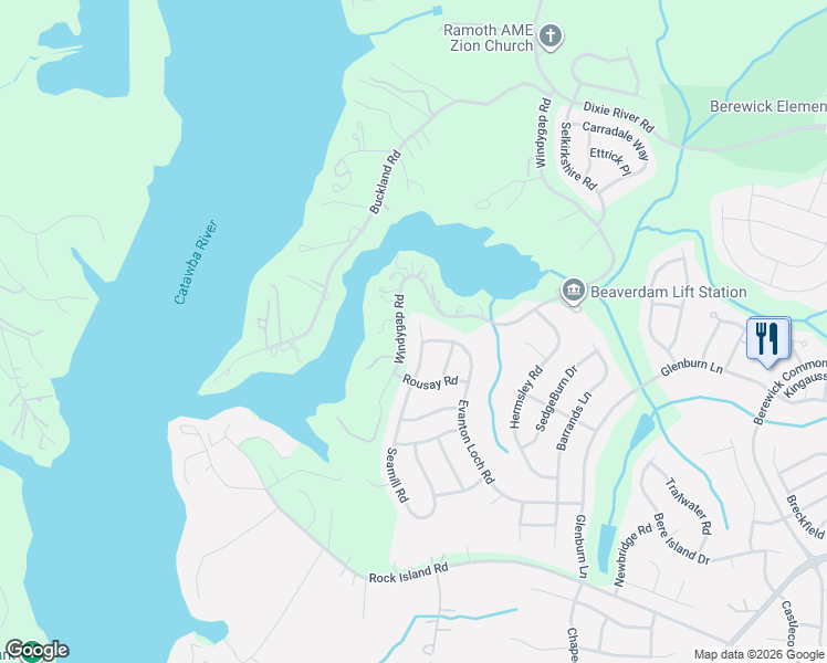 map of restaurants, bars, coffee shops, grocery stores, and more near 9610 Seamill Road in Charlotte