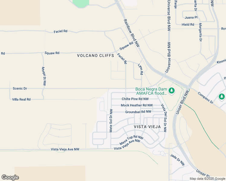 map of restaurants, bars, coffee shops, grocery stores, and more near 8635 Bouvardia Avenue Northwest in Albuquerque